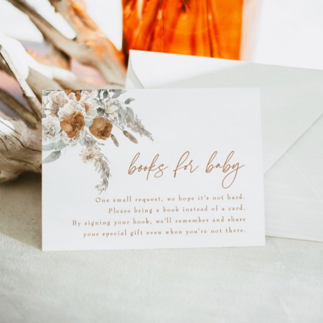 BOHEME Boho Terracotta Blumenbücher für Babykarten Einladung (Von Creator hochgeladen)