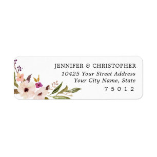 Bohème Chic Floral Adresse de retour Étiquettes