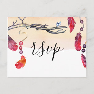 Bohème esprit libre Mariage rsvp Carte postale