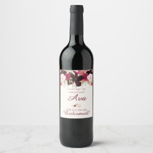 Bohème Floral Bridesmaid Proposition Étiquettes de