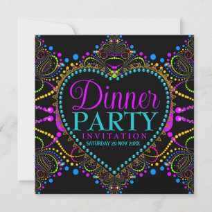 Bohême Hippie Lights Diner fêtes Invitations