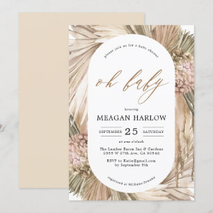 Bohême Pampas Grass Oh Baby shower Invitation