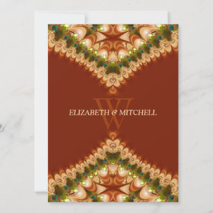 Bohême Peacock Dentelle Mariage Invitations