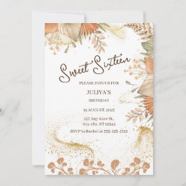Bohème style sucré 16 Anniversaire Fête Invitation