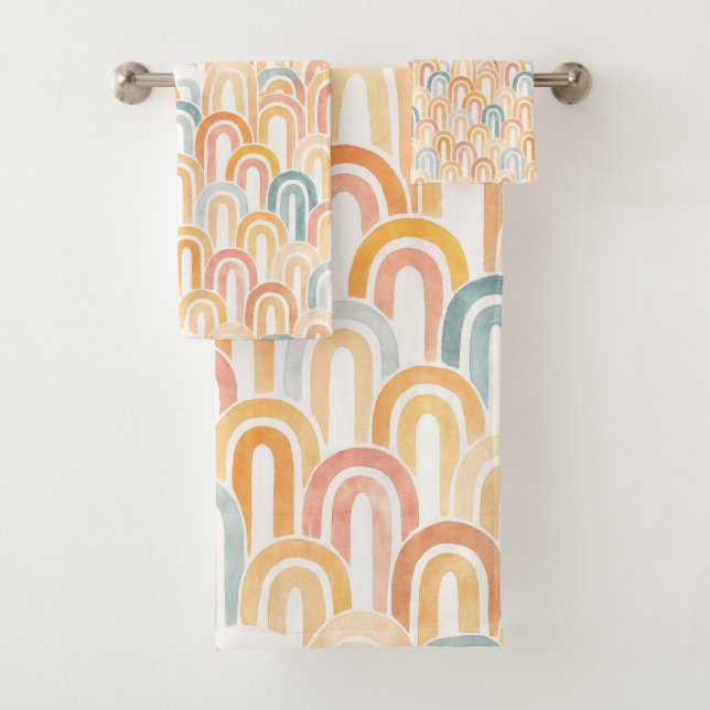 Bohemian arch fish scale painted pattern (En situation)