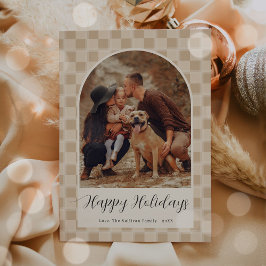 Bohemian Arch Script Christmas Holiday Photo Card Feiertagskarte