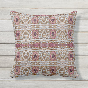 bohemian art Deko mode wine red burgundy Kissen