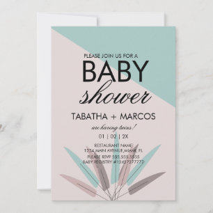 BOHEMIAN-Blatt-Stammes-Baby-Party-Einladung Einladung