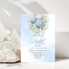 Bohemian Blue Floral Bridal Shower Invitation Einladung