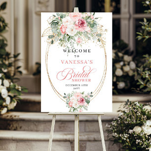 Bohemian Blush Rosen Brautparty Willkommen Poster