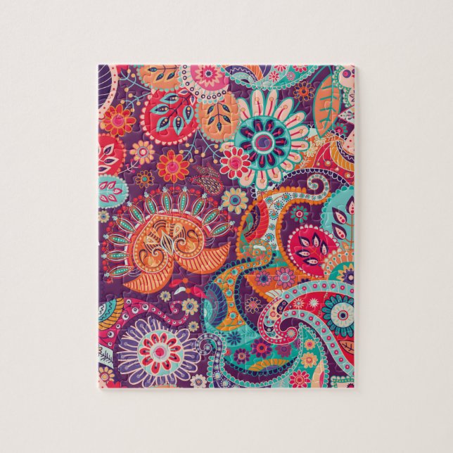 Bohemian Boho MOD Hippie Chic Blumenmuster (Vertikal)