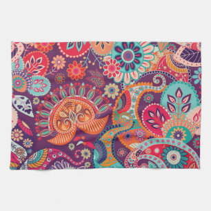 Bohemian Boho MOD Hippie Chic Blumenmuster Küchentuch