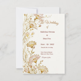 Bohemian, botanical style Invitation Einladung
