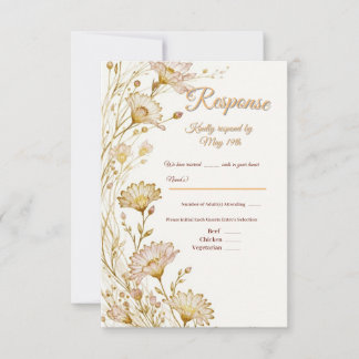 Bohemian, botanical style Response  RSVP Karte