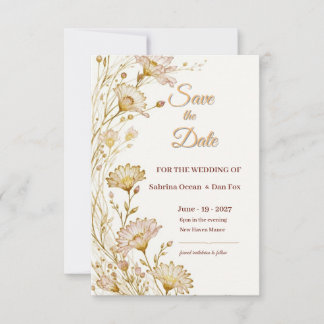 Bohemian, botanical style Save The Date