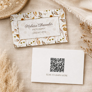 Bohemian Botanisch mit QR-Code  Visitenkarte