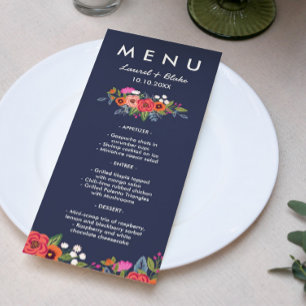 Bohemian Bouquet   Autumn Wedding Menu Menükarte