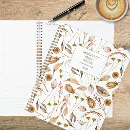 Bohemian Brown & White Floral Planer