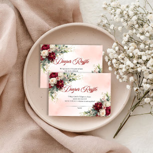 Bohemian Burgund Peony Gold Blumen Diaper-Raffle Begleitkarte