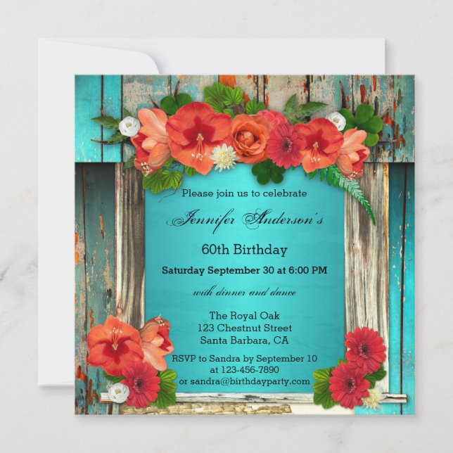 Bohemian Chic Adulte Anniversaire Fête Invitation (Devant)