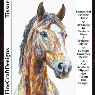 Bohemian Collage Pferdeportrait DE9R Decoupage Seidenpapier
