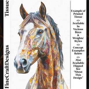 Bohemian Collage Pferdportrait DE9L Decoupage Seidenpapier