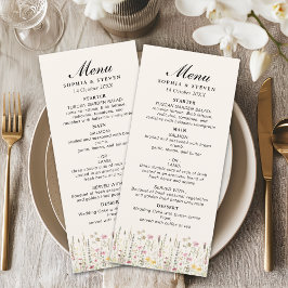 Bohemian Cream Floral Wedding Programm
