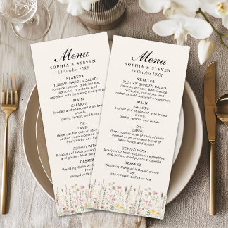 Bohemian Cream Floral Wedding Programm