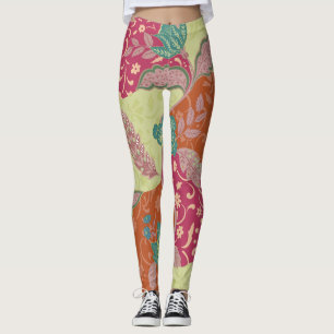 Bohemian-farbenfrohes Patchworkmuster Leggings
