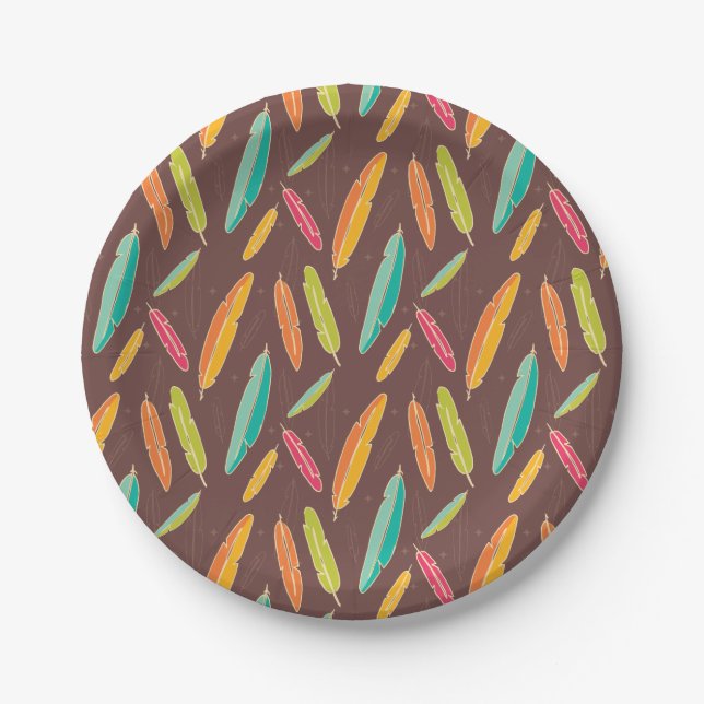 Bohemian Federn Papier Teller (Vorderseite)
