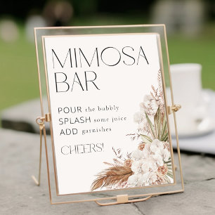 Bohemian Floral & Feathers Mimosa-Bar Poster