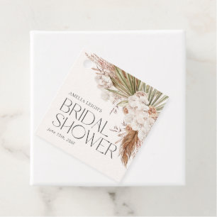 Bohemian Floral & Federn Duschdesign Geschenkanhänger