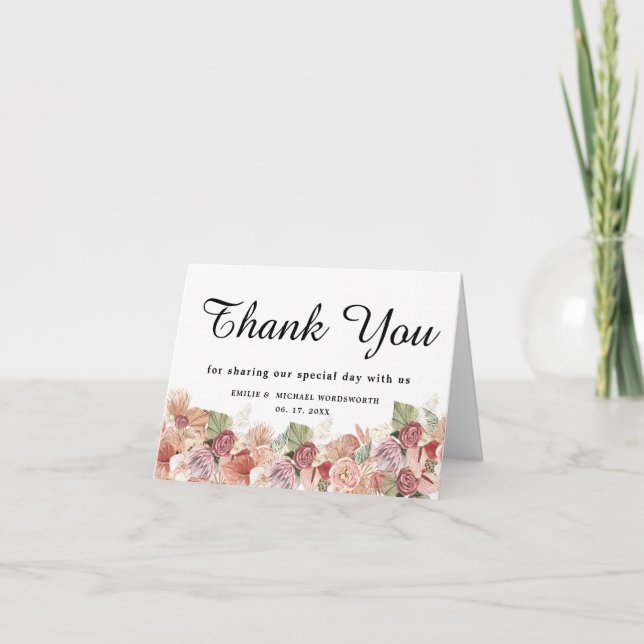 Bohemian Florals Thank You (Vorderseite)
