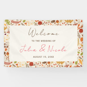 Bohemian Getrocknete Rustikale Blumen Herbst Hochz Banner