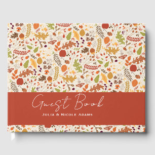 Bohemian Getrocknete Rustikale Florale Herbst Hoch Gästebuch