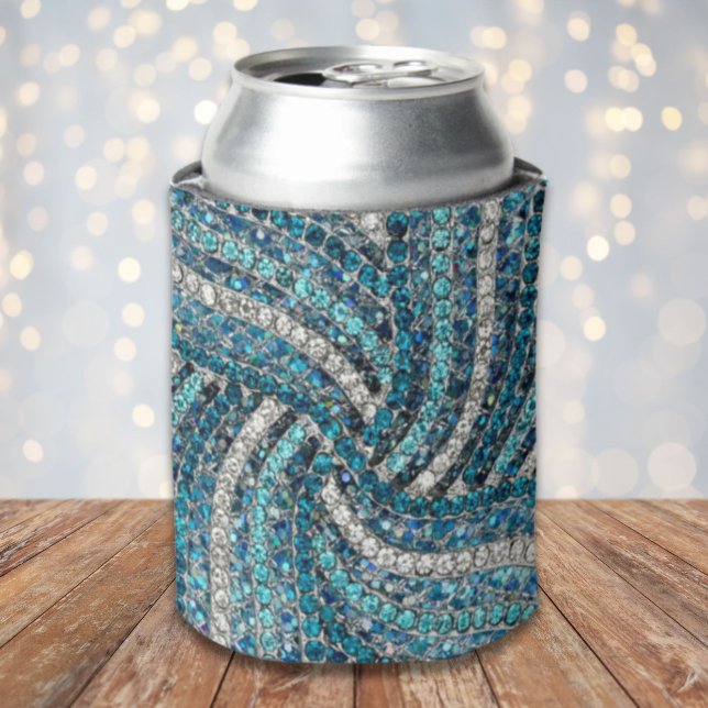 Bohemian Girly Chic Silver Grey Turquoise Dosenkühler (bohemian girly chic silver gray turquoise blue can cooler)