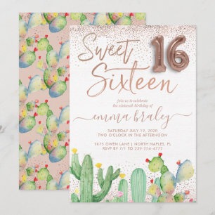 Bohemian Glam Fiesta Sweet Sixteen Einladung