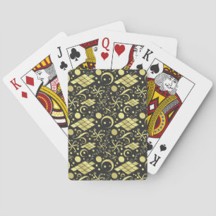 Bohemian Gold Diamonds and Swirls Pattern Spielkarten