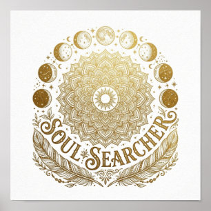 Bohemian Gold Mond Quadratisches Poster