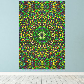 Bohemian Green Stone Mandala Premium Wrapped  Leinwanddruck