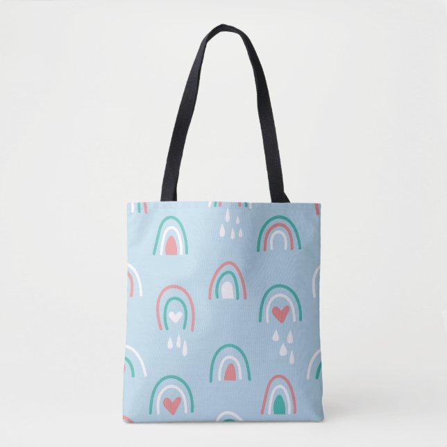 Bohemian hand drawn seamless pattern with rainbow  tasche (Vorderseite)