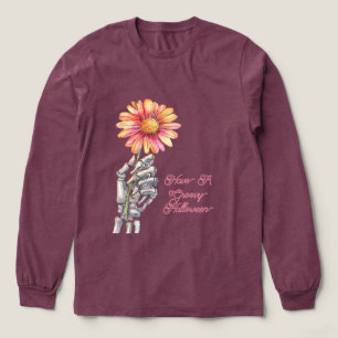 Bohemian Hippie Sechzigerjahre Skeletthand Blume Tri-Blend Shirt