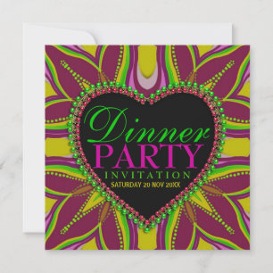 Bohemian Hippy Mädchen Nacht Dinnerparty-Einladung Einladung