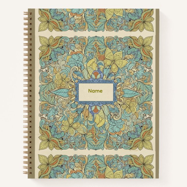 Bohemian Intricate Mandala & Butterfly Hardcover  Notizbuch (Vorderseite)