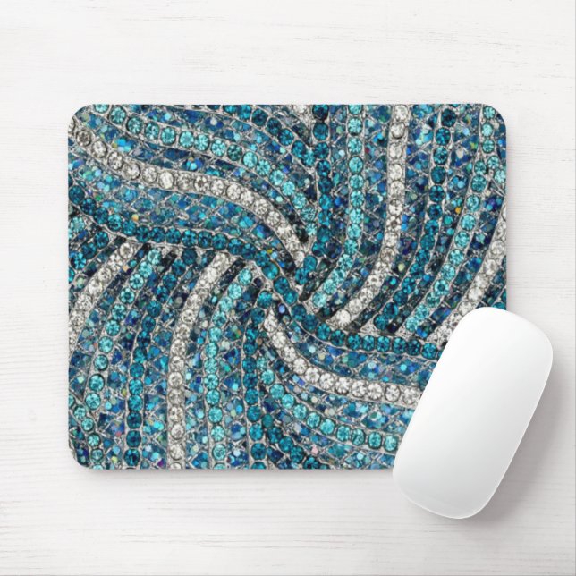 bohemian mädchenhafte silbergraue türkisblaue mousepad (Mit Mouse)