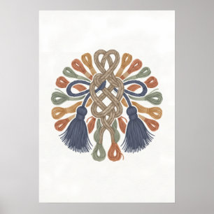 Bohemian-Makramee-Knoten-Quaste, Poster der Volksk
