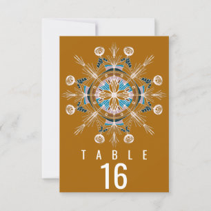 Bohemian Mandala Senf Sitzgelegenheit Hochzeit Einladung