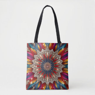 Bohemian Mandala-Tasche – Lebendiges Rot und Gold Tasche