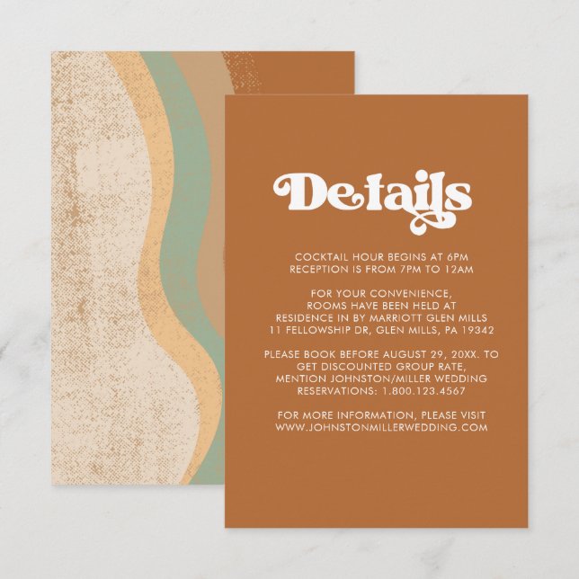 Bohemian Modern Earth Tones Détails Carte de boîti (Devant / Derrière)