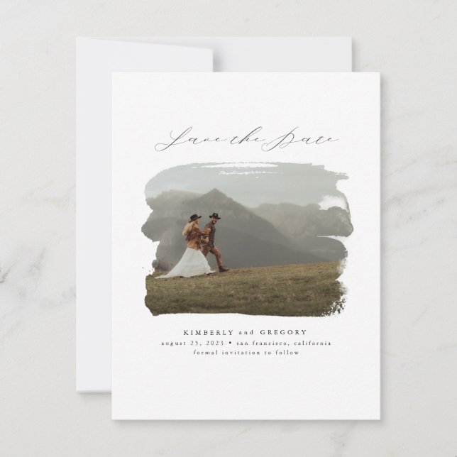 Bohemian Modern Minimalist Save the Date Photo (Devant)